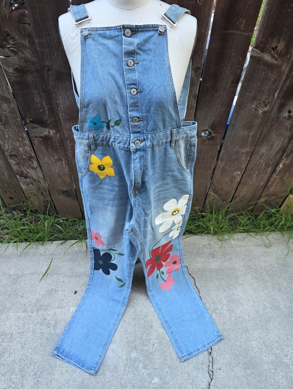 Light Wash Denim Overalls - Picture 2 of 2